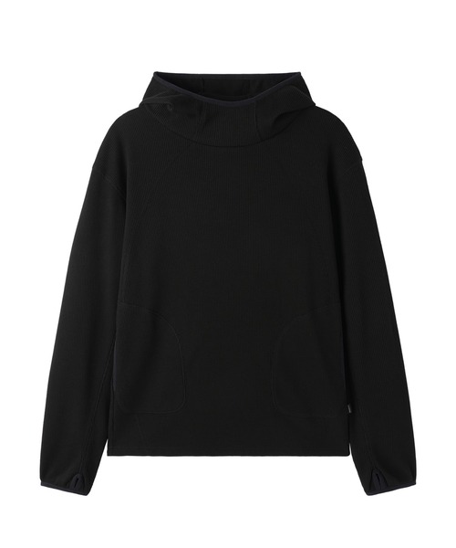 Openyard(オープンヤード)の「『Openyard/オープンヤード』FLATLOCK WAFFLE HOODIE LONG SLEEVE TOP/フード付きフラットロックワッフル長袖Tシャツ(Tシャツ/カットソー・メンズ・ブラック/グレー・M/L)」の8枚目の写真