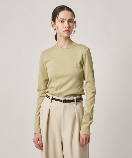 Steven Alan(スティーブンアラン)の「<Steven Alan>コットン フライス ロングスリーブ プルオーバー(Tシャツ/カットソー・レディース・ライム/ブラウン系/オフホワイト/レッド/ブラック・FREE)」の1枚目の写真