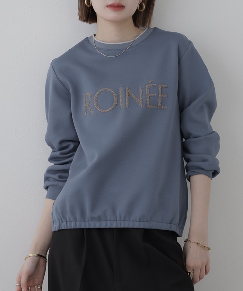 BRODIAEA（ブローディア）の「BRODIAEA ワッフルサガラロゴ刺繍プルオーバー 長袖（Tシャツ/カットソー・レディース・ブラック/ブルー/グレー・40）」の3枚目の写真
