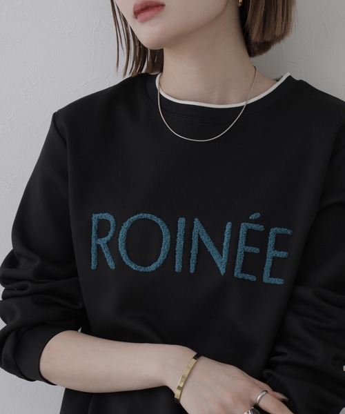 BRODIAEA（ブローディア）の「BRODIAEA ワッフルサガラロゴ刺繍プルオーバー 長袖（Tシャツ/カットソー・レディース・ブラック/ブルー/グレー・40）」の6枚目の写真