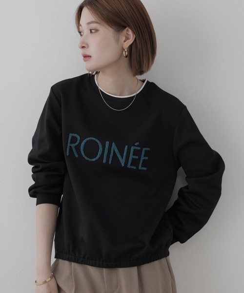 BRODIAEA（ブローディア）の「BRODIAEA ワッフルサガラロゴ刺繍プルオーバー 長袖（Tシャツ/カットソー・レディース・ブラック/ブルー/グレー・40）」の9枚目の写真
