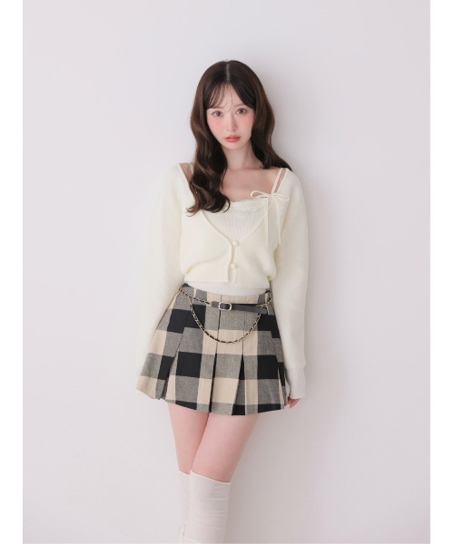 M me eme（エムミーエメ）の「Lace frill peplum knit three piece tops(eme10634)（ニット/セーター・レディース・ピンク/アイボリー/ブルー・FREE）」の10枚目の写真