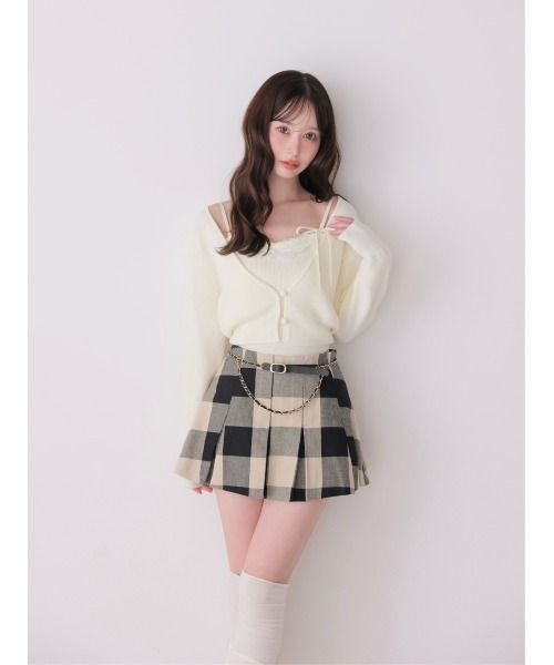M me eme（エムミーエメ）の「Lace frill peplum knit three piece tops(eme10634)（ニット/セーター・レディース・ピンク/アイボリー/ブルー・FREE）」の11枚目の写真