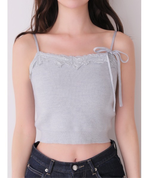 M me eme（エムミーエメ）の「Lace frill peplum knit three piece tops(eme10634)（ニット/セーター・レディース・ピンク/アイボリー/ブルー・FREE）」の19枚目の写真
