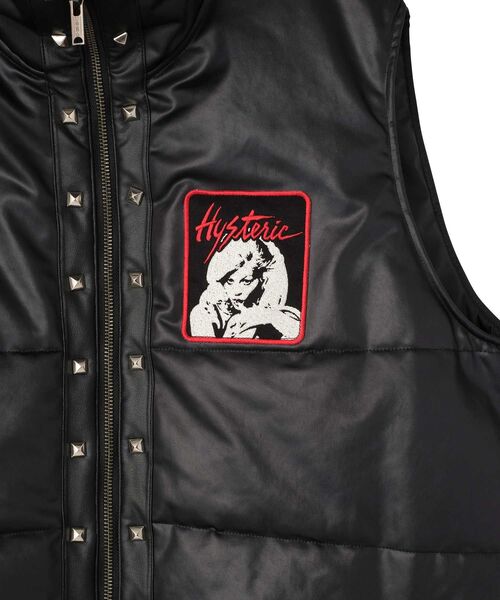 HYSTERIC GLAMOUR(ヒステリックグラマー)の「NEW WAVE GIRLワッペン オーバーサイズベスト(ダウンベスト・レディース・ブラック・FREE)」の3枚目の写真