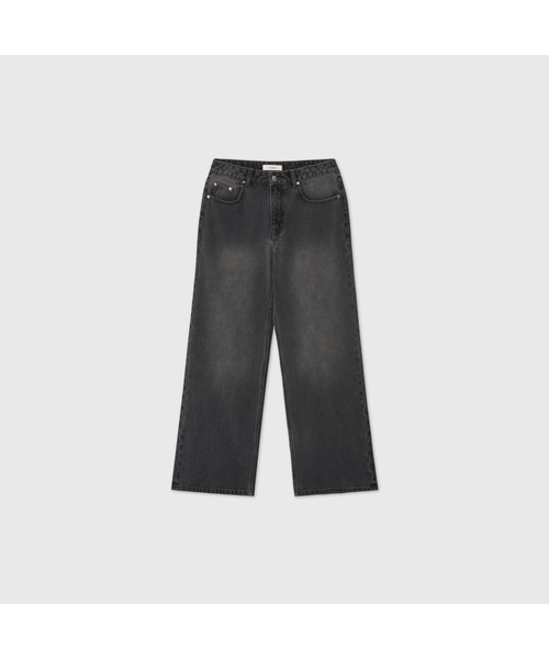 LOOKAST(ルックキャスト)の「408セミワイドレッグデニムパンツ / 408 SEMI WIDE LEG DENIM PANTS_2colors(デニムパンツ・レディース・ライトブルー/チャコールグレー・S-Short/M-Short/S-Long/M-Long)」の2枚目の写真