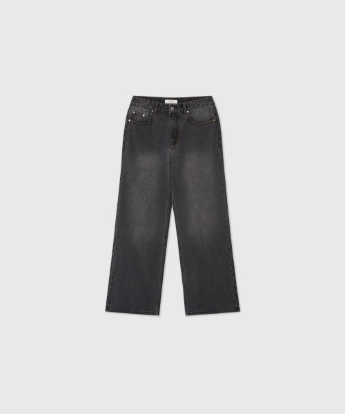 LOOKAST(ルックキャスト)の「408セミワイドレッグデニムパンツ / 408 SEMI WIDE LEG DENIM PANTS_2colors(デニムパンツ・レディース・ライトブルー/チャコールグレー・S-Short/M-Short/S-Long/M-Long)」の4枚目の写真