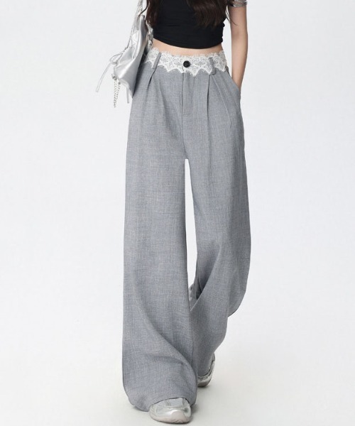 &soiree(アンドソワレ)の「ウエストレース付きタック入りスラックス(スラックス・レディース・ブラック/グレー・X-LARGE/LARGE/MEDIUM/SMALL)」の6枚目の写真