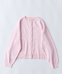 コットンミラノリブクルーネックニットカーディガン