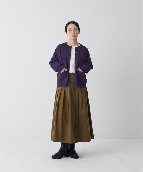 conges payes ADIEU TRISTESSE(コンジェ ペイエ アデュートリステス)の「コットンミラノリブクルーネックニットカーディガン(カーディガン/ボレロ・レディース・パープル/キャメル/ピンク・FREE)」の16枚目の写真