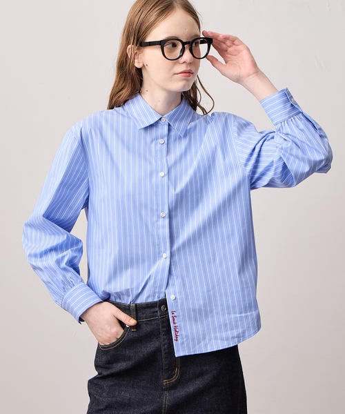 LE SOUK HOLIDAY(ルスークホリデー)の「レギュラーカラーストレッチベーシックシャツ(シャツ/ブラウス・レディース・オフホワイト/サックスブルー・M/L)」の14枚目の写真