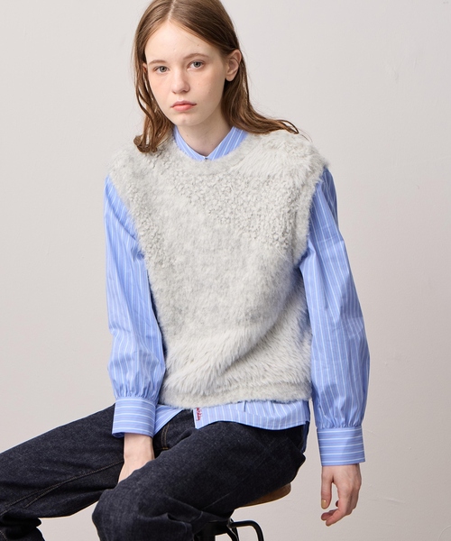 LE SOUK HOLIDAY(ルスークホリデー)の「レギュラーカラーストレッチベーシックシャツ(シャツ/ブラウス・レディース・オフホワイト/サックスブルー・M/L)」の16枚目の写真