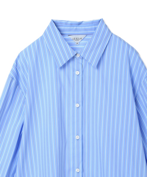 LE SOUK HOLIDAY(ルスークホリデー)の「レギュラーカラーストレッチベーシックシャツ(シャツ/ブラウス・レディース・オフホワイト/サックスブルー・M/L)」の3枚目の写真