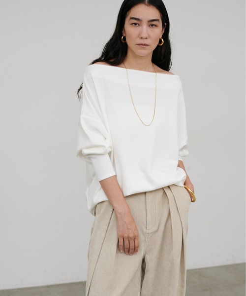 LARUTA(ラルータ)の「【LARUTA】ドレープカットプルオーバー(Tシャツ/カットソー・レディース・チャコールグレー/ダークブラウン/オフホワイト・FREE)」の6枚目の写真