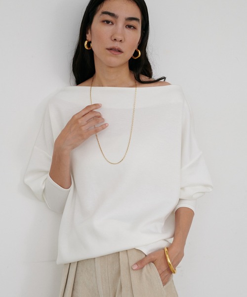 LARUTA(ラルータ)の「【LARUTA】ドレープカットプルオーバー(Tシャツ/カットソー・レディース・チャコールグレー/ダークブラウン/オフホワイト・FREE)」の5枚目の写真
