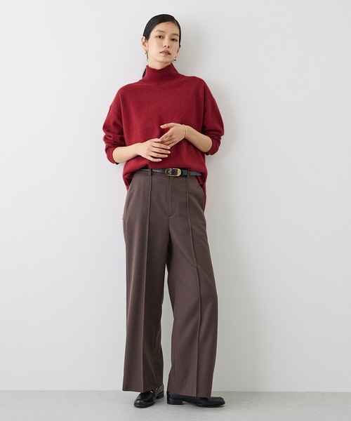 ROPE'(ロペ)の「【J'aDoRe・一部店舗限定サイズ】ウールフォックスラメハイネックニット(サイドスリット入り)(ニット/セーター・レディース・ボルドー/キナリ/グレー系その他/サックスブルー・38)」の11枚目の写真