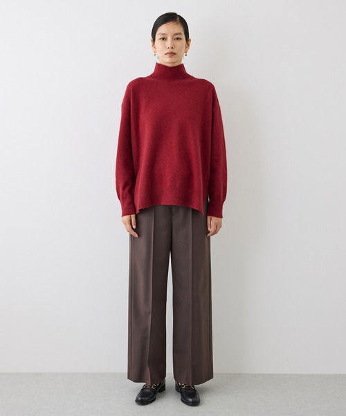 ROPE'(ロペ)の「【J'aDoRe・一部店舗限定サイズ】ウールフォックスラメハイネックニット(サイドスリット入り)(ニット/セーター・レディース・ボルドー/キナリ/グレー系その他/サックスブルー・38)」の12枚目の写真