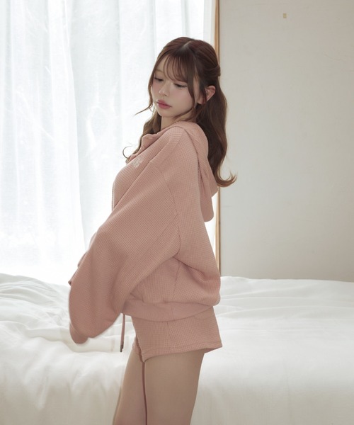 TITTY&CO.(ティティーアンドコー)の「ワッフルフーディーセットアップ(セットアップ・レディース・ピンク/ネイビー/アイボリー・FREE)」の21枚目の写真