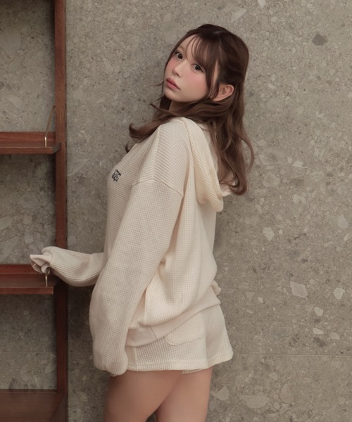 TITTY&CO.(ティティーアンドコー)の「ワッフルフーディーセットアップ(セットアップ・レディース・ピンク/ネイビー/アイボリー・FREE)」の20枚目の写真