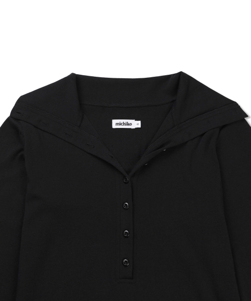 MICHIKO LONDON(ミチコ ロンドン)の「ツーウェイボタンネックトップス ブラック(Tシャツ/カットソー・レディース・その他・SMALL/MEDIUM)」の4枚目の写真