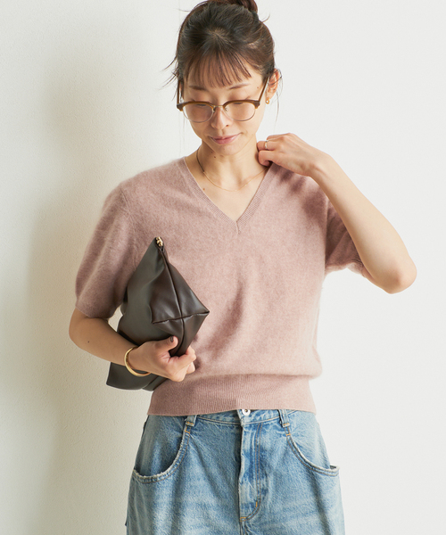 plage(プラージュ)の「WO Fur V Hansode ニット(ニット/セーター・レディース・ブラウン系その他/ベージュ/レッド・FREE)」の18枚目の写真