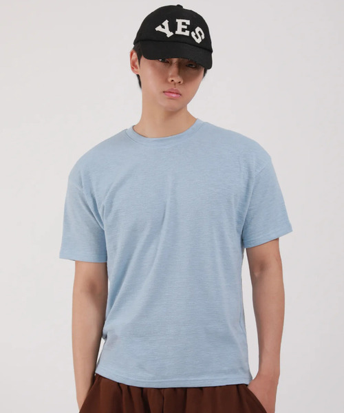 DEVELOVE(デヴローブ)の「スラブラウンド半袖Tシャツ_ソラ(Tシャツ/カットソー・メンズ・スカイブルー・LARGE/MEDIUM/X-LARGE/XX-LARGE)」の1枚目の写真