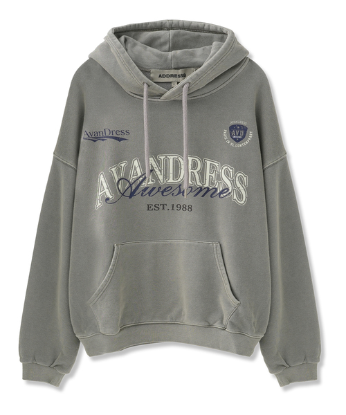 AVANDRESS（アバンドレス ）の「LOG フード_5COL（パーカー・レディース・アッシュグレー/ピンク/ブラック×グレー/ブラックミックス/ダークカーキ・SMALL/MEDIUM/LARGE）」の4枚目の写真