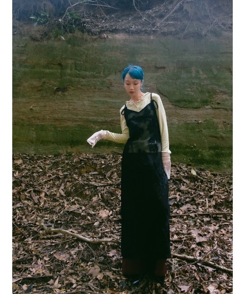 ELLA CANTARIA(エヤカンタリア)の「Bloom Embroidery Mesh Dress|花柄刺繍メッシュワンピース(ワンピース・レディース・ブラック/オレンジ・FREE)」の18枚目の写真