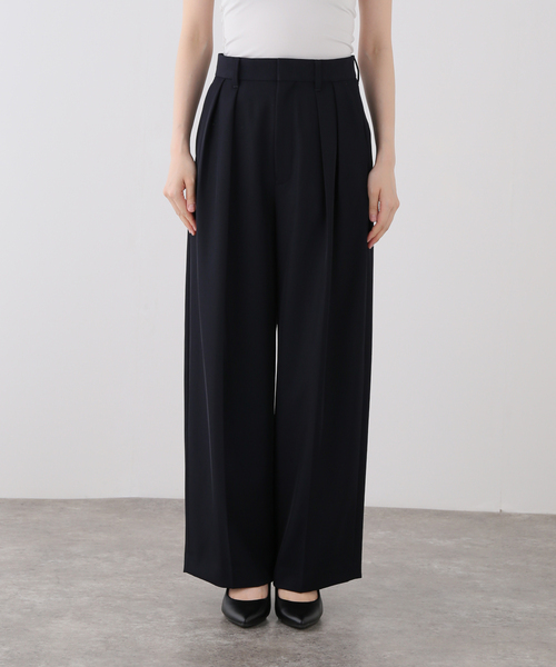 journal standard L'essage(ジャーナルスタンダードレサージュ)の「《追加》ヴィスポリギャバパンツ(ネイビー)(スラックス・レディース・ネイビー・40/38/36/34)」の2枚目の写真