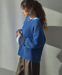 bohmal（ボマール）の「バイカラークルーネックニット（ニット/セーター）」