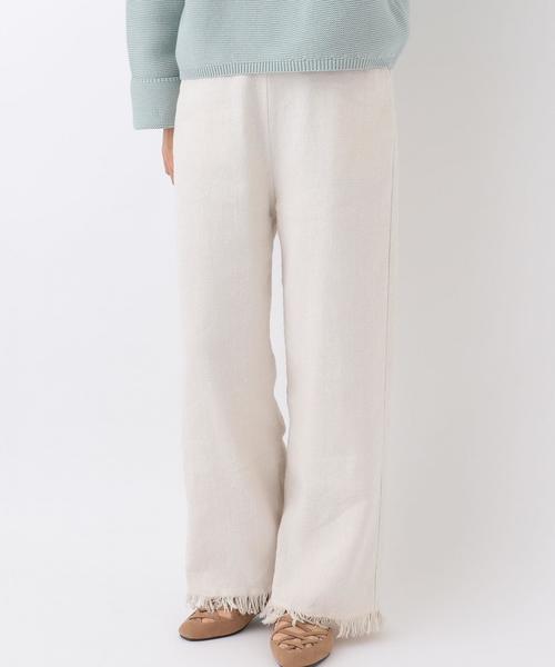 Another Edition(アナザーエディション)の「フリンジワイドパンツ(オフホワイト)/AEBC Lフリンジ WIDE PT OFF(その他パンツ・レディース・オフホワイト・SMALL/MEDIUM)」の1枚目の写真