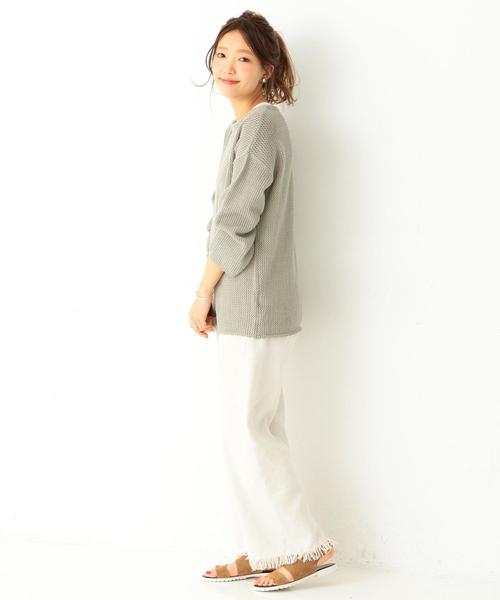 Another Edition(アナザーエディション)の「フリンジワイドパンツ(オフホワイト)/AEBC Lフリンジ WIDE PT OFF(その他パンツ・レディース・オフホワイト・SMALL/MEDIUM)」の7枚目の写真