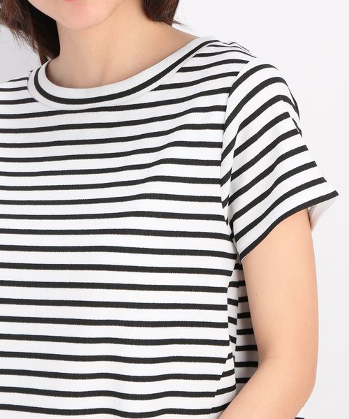 ROPE' PICNIC(ロペピクニック)の「ボーダープリントバックスリットプルオーバー(ニット/セーター・レディース・ホワイト/ネイビー/カーキ・38)」の6枚目の写真
