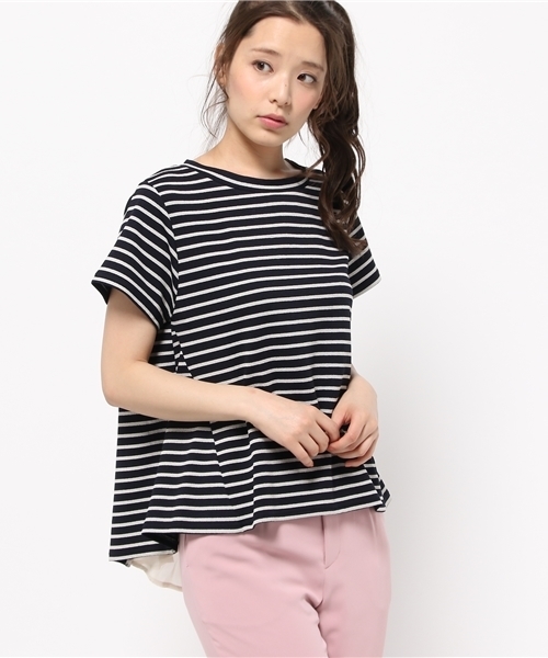 ROPE' PICNIC(ロペピクニック)の「ボーダープリントバックスリットプルオーバー(ニット/セーター・レディース・ホワイト/ネイビー/カーキ・38)」の10枚目の写真