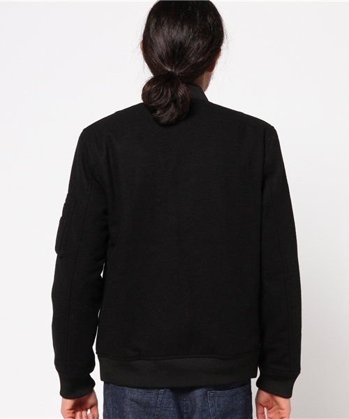 koe（コエ）の「メルトンMA-1ブルゾン（MA-1・メンズ・ブラック/チャコールグレー・S/M/LL/L）」の5枚目の写真
