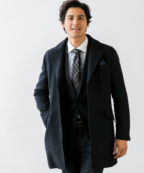 Taka Q タカキュー の タカキューメンズ Taka Q Men ダブルフェイスチェスターコート チェスターコート Wear