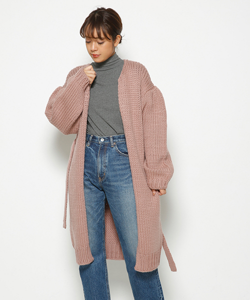 SLY（スライ）の「HAND MADE WOOL KNIT GOWN（その他アウター・レディース・マルチ/ピンク系その他/オフホワイト・FREE）」の3枚目の写真