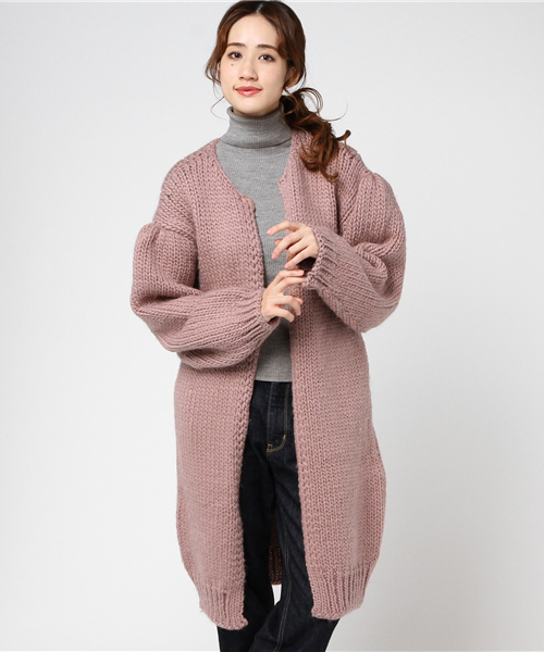 SLY（スライ）の「HAND MADE WOOL KNIT GOWN（その他アウター・レディース・マルチ/ピンク系その他/オフホワイト・FREE）」の10枚目の写真