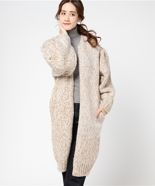 SLY（スライ）の「HAND MADE WOOL KNIT GOWN（その他アウター・レディース・マルチ/ピンク系その他/オフホワイト・FREE）」の11枚目の写真