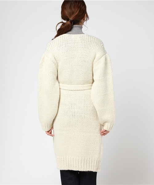 SLY（スライ）の「HAND MADE WOOL KNIT GOWN（その他アウター・レディース・マルチ/ピンク系その他/オフホワイト・FREE）」の6枚目の写真