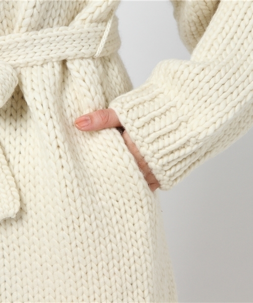 SLY（スライ）の「HAND MADE WOOL KNIT GOWN（その他アウター・レディース・マルチ/ピンク系その他/オフホワイト・FREE）」の12枚目の写真