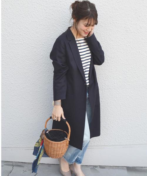 SHIPS for women（シップスフォーウィメン）の「リネンライクチェスターコート◇（チェスターコート・レディース・ベージュ/ネイビー/ライトブルー・36/38）」の3枚目の写真