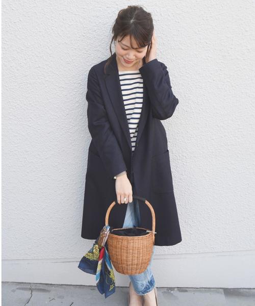 SHIPS for women（シップスフォーウィメン）の「リネンライクチェスターコート◇（チェスターコート・レディース・ベージュ/ネイビー/ライトブルー・36/38）」の6枚目の写真