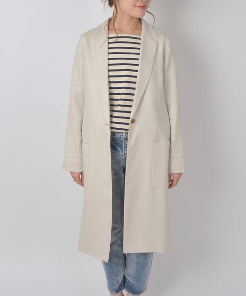 SHIPS for women（シップスフォーウィメン）の「リネンライクチェスターコート◇（チェスターコート・レディース・ベージュ/ネイビー/ライトブルー・36/38）」の7枚目の写真