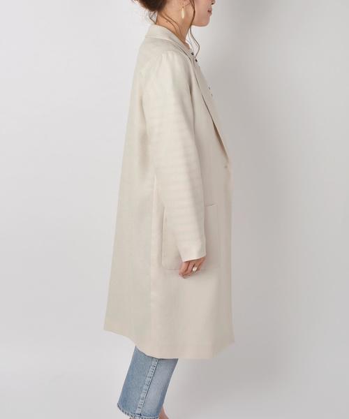 SHIPS for women（シップスフォーウィメン）の「リネンライクチェスターコート◇（チェスターコート・レディース・ベージュ/ネイビー/ライトブルー・36/38）」の8枚目の写真