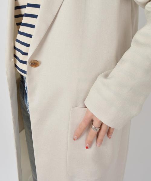 SHIPS for women（シップスフォーウィメン）の「リネンライクチェスターコート◇（チェスターコート・レディース・ベージュ/ネイビー/ライトブルー・36/38）」の10枚目の写真