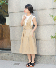 mysty woman | ツイル＆デニムジャンスカ＆レースBLセット(ワンピース)