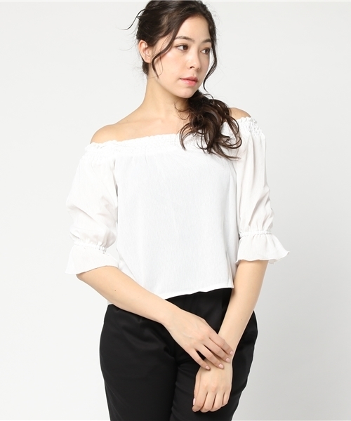 SpRay(スプレイ)の「BACKリボン七分袖プルオーバー(シャツ/ブラウス・レディース・ブラック/オフホワイト/レッド/イエロー・FREE)」の14枚目の写真