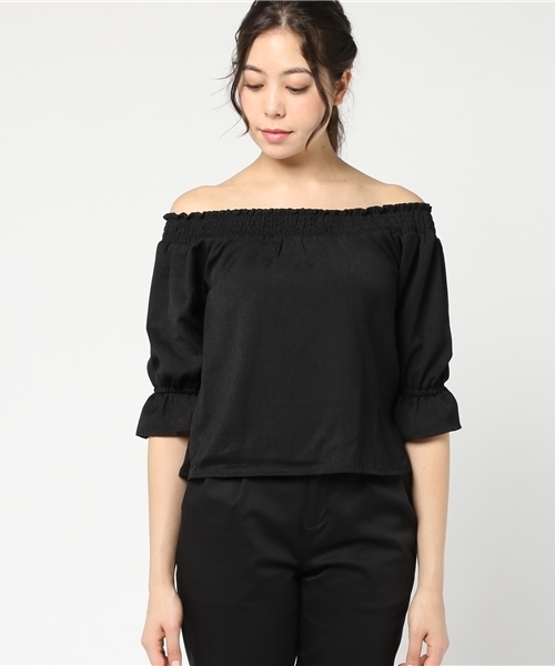 SpRay(スプレイ)の「BACKリボン七分袖プルオーバー(シャツ/ブラウス・レディース・ブラック/オフホワイト/レッド/イエロー・FREE)」の5枚目の写真