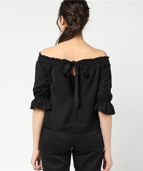 SpRay(スプレイ)の「BACKリボン七分袖プルオーバー(シャツ/ブラウス・レディース・ブラック/オフホワイト/レッド/イエロー・FREE)」の7枚目の写真